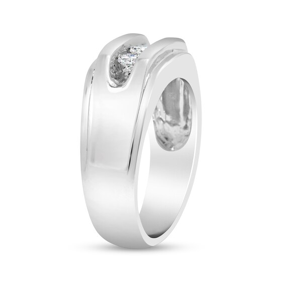 1/3 CT. T.w. Diamond Channel Three Stone Ring in Sterling Silver
