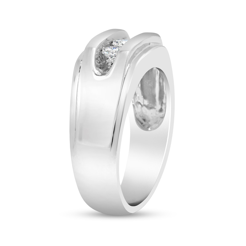 Main Image 2 of 1/3 CT. T.W. Diamond Channel Three Stone Ring in Sterling Silver