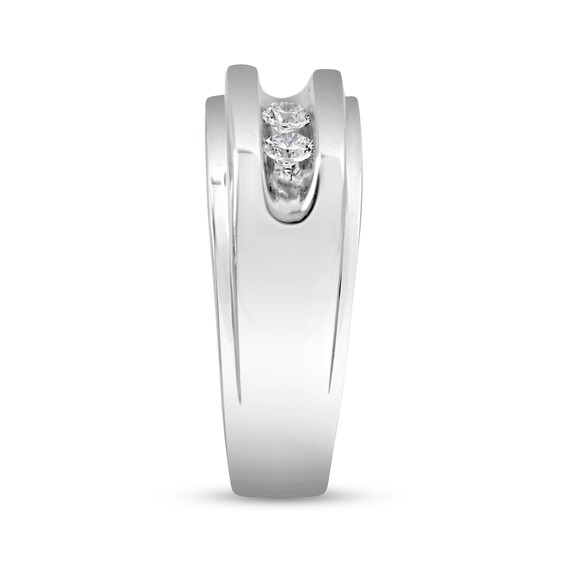 1/3 CT. T.w. Diamond Channel Three Stone Ring in Sterling Silver