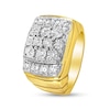 Thumbnail Image 2 of 3/8 CT. T.W. Cushion-Shaped Multi-Diamond Collar Ring in Sterling Silver with 14K Gold Plate