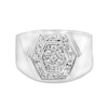 Thumbnail Image 3 of 1/2 CT. T.W. Multi-Diamond Hexagon Frame Ring in Sterling Silver