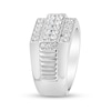Thumbnail Image 2 of 1 CT. T.W. Diamond Multi-Row Ribbed Shank Ring in Sterling Silver