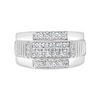 Thumbnail Image 3 of 1 CT. T.W. Diamond Multi-Row Ribbed Shank Ring in Sterling Silver