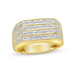 1 CT. T.W. Diamond Four Row Ring in 10K Gold
