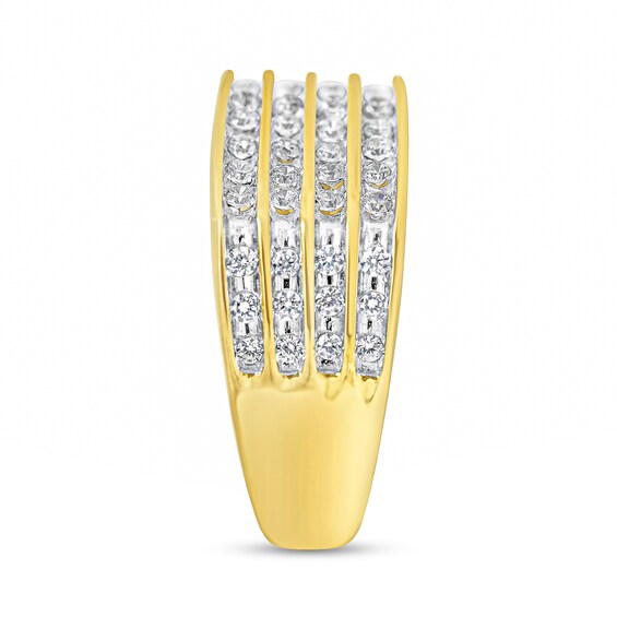 1 CT. T.w. Diamond Four Row Ring in 10K Gold