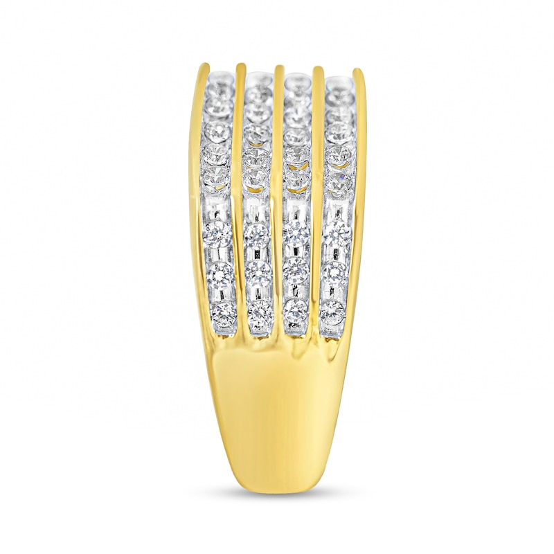 Main Image 3 of 1 CT. T.W. Diamond Four Row Ring in 10K Gold