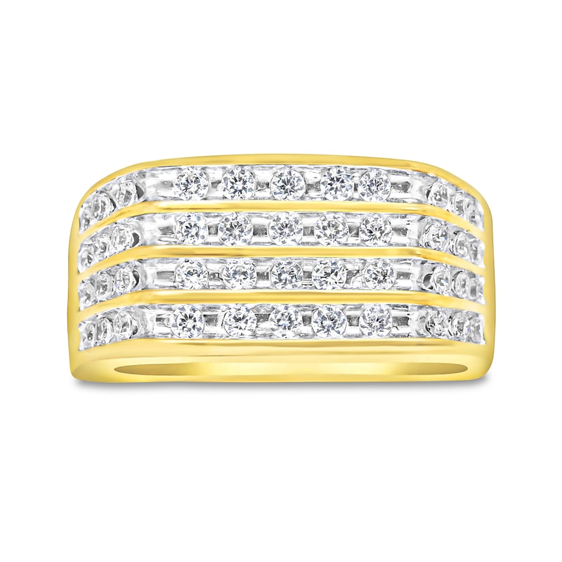Main Image 4 of 1 CT. T.W. Diamond Four Row Ring in 10K Gold
