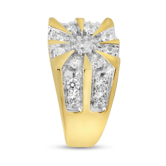 1-1/2 CT. T.w. Diamond Sunburst Frame Ring in 10K Gold