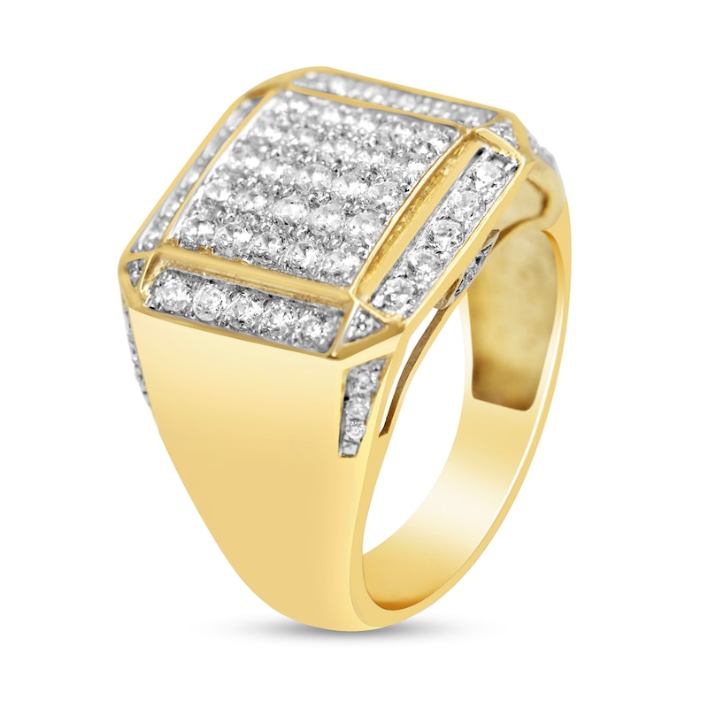 Main Image 2 of 2-1/8 CT. T.W. Multi-Diamond Frame Square-Top Ring in 10K Gold