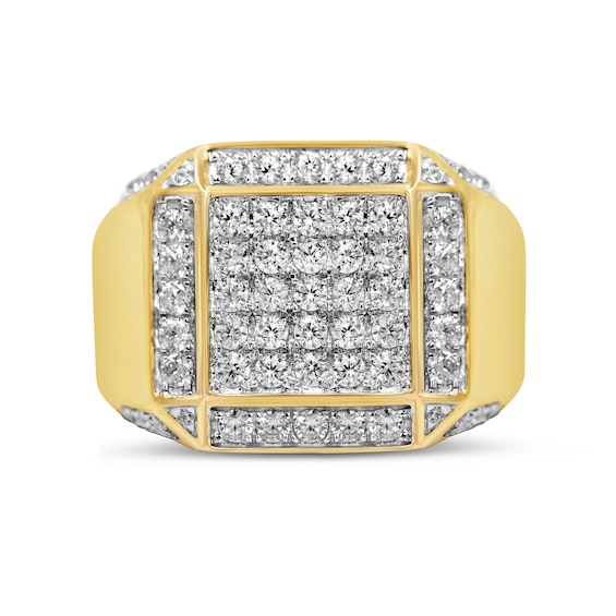 2-1/8 CT. T.w. Multi-Diamond Frame Square-Top Ring in 10K Gold