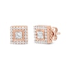 Thumbnail Image 1 of 1/2 CT. T.W. Diamond Square-Shaped Frame Stud Earrings in Sterling Silver with 14K Rose Gold Plate