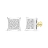 Thumbnail Image 1 of 3/4 CT. T.W. Multi-Diamond Curved Square Stud Earrings in Sterling Silver