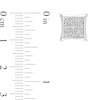 Thumbnail Image 3 of 3/4 CT. T.W. Multi-Diamond Curved Square Stud Earrings in Sterling Silver