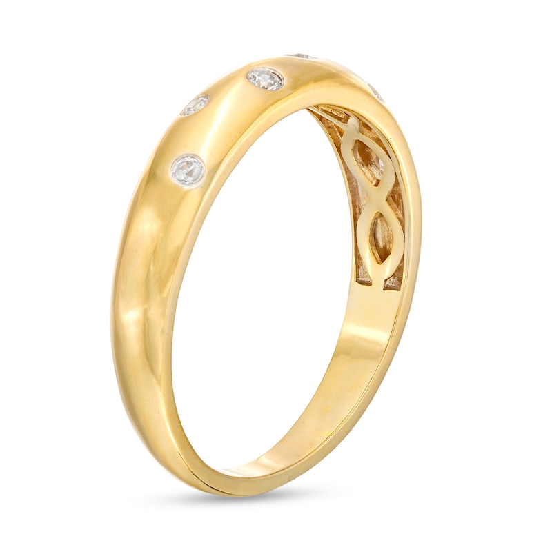 Main Image 3 of 1/6 CT. T.W. Diamond Scatter Band in 10K Gold
