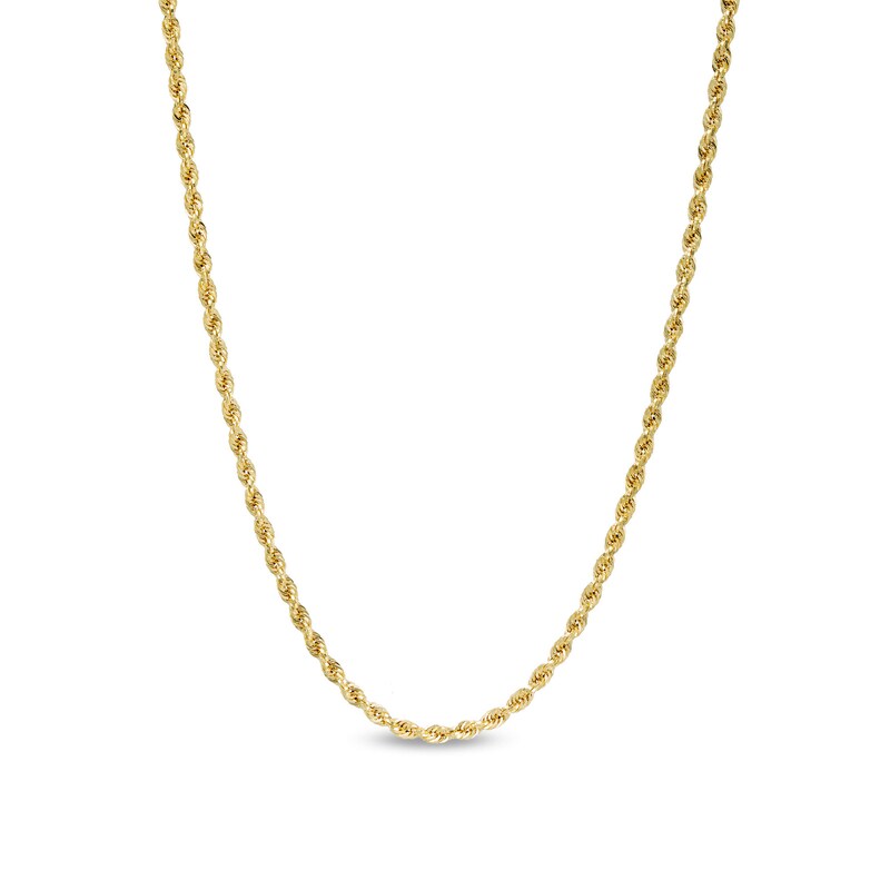 Main Image 1 of 2.5mm Glitter Rope Chain Necklace in Hollow 14K Gold - 18"
