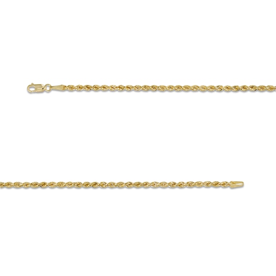 2.5mm Glitter Rope Chain Necklace in Hollow 14K Gold