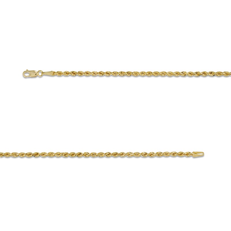 Main Image 3 of 2.5mm Glitter Rope Chain Necklace in Hollow 14K Gold - 18"