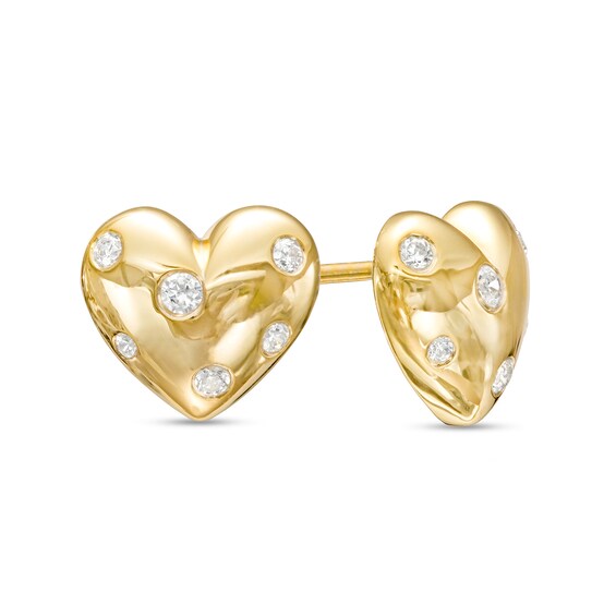 1/10 CT. T.w. Diamond Scatter Heart Stud Earrings in 10K Gold