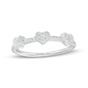 Thumbnail Image 1 of 1/5 CT. T.W. Multi-Diamond Trio Heart Ring in 10K White Gold