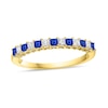 Thumbnail Image 1 of Princess-Cut Blue Sapphire and 1/5 CT. T.W. Princess-Cut Diamond Alternating Anniversary Band in 10K Gold
