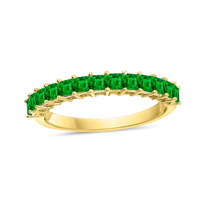 Princess-Cut Emerald Anniversary Band in 10K Gold | Zales