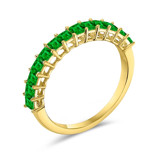 Princess-Cut Emerald Anniversary Band in 10K Gold