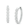 Thumbnail Image 0 of 1/2 CT. T.W. Cushion-Shaped Multi-Diamond Oval Hoop Earrings in 10K White Gold