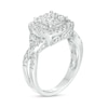 Thumbnail Image 2 of 1 CT. T.W. Cushion-Shaped Multi-Diamond Frame Twist Shank Ring in 10K White Gold