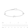 Thumbnail Image 3 of 1/20 CT. T.W. Diamond Dolphin Station Anklet in Sterling Silver – 10"