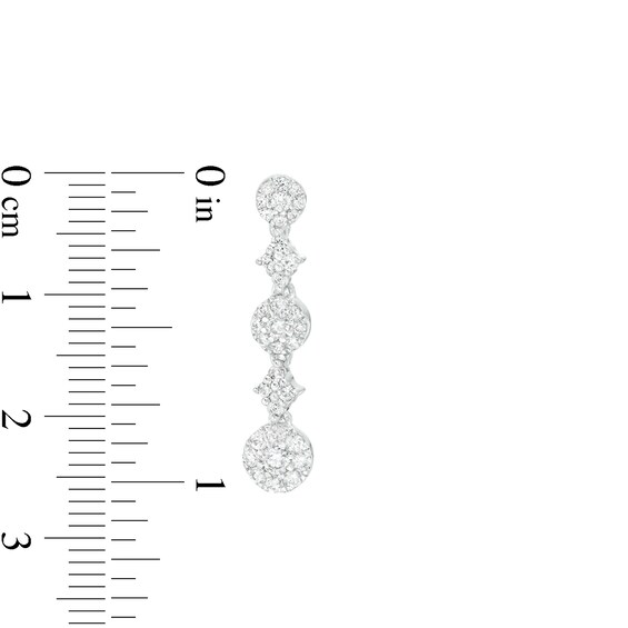 1 CT. T.w. Multi-Diamond Alternating Drop Earrings in 10K White Gold