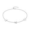 Thumbnail Image 0 of 1/20 CT. T.W. Diamond Station Butterfly Anklet in Sterling Silver – 10"