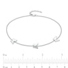 Thumbnail Image 3 of 1/20 CT. T.W. Diamond Station Butterfly Anklet in Sterling Silver – 10"