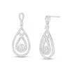 Thumbnail Image 1 of 1 CT. T.W. Multi-Diamond Loop Teardrop Drop Earrings in 10K White Gold