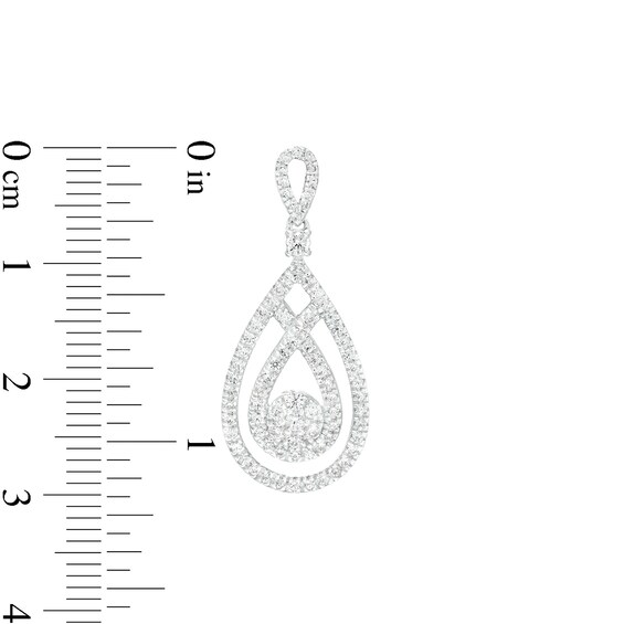 1 CT. T.w. Multi-Diamond Loop Teardrop Drop Earrings in 10K White Gold
