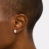 Thumbnail Image 2 of 1/3 CT. T.W. Emerald-Shaped Multi-Diamond Frame Stud Earrings in 10K White Gold