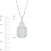 Thumbnail Image 3 of 1 CT. T.W. Emerald-Shaped Multi-Diamond Frame Pendant in 10K White Gold
