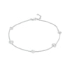 Thumbnail Image 1 of 1/10 CT. T.W. Diamond Open Heart Station Anklet in Sterling Silver – 10"