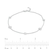 Thumbnail Image 4 of 1/10 CT. T.W. Diamond Open Heart Station Anklet in Sterling Silver – 10"