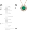 Thumbnail Image 1 of 4.0mm Emerald and 1/4 CT. T.W. Diamond Frame Pendant in 10K Gold