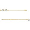 Thumbnail Image 2 of 4.0mm Akoya Cultured Pearl and Diamond Accent Five Stone Bracelet in 10K Gold – 8.0"