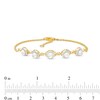 Thumbnail Image 3 of 4.0mm Akoya Cultured Pearl and Diamond Accent Five Stone Bracelet in 10K Gold – 8.0"