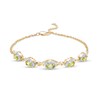 Thumbnail Image 0 of Oval Peridot and Diamond Accent Twist Five Stone Bracelet in 10K Gold – 8.0"