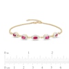 Thumbnail Image 4 of Oval Ruby and Diamond Accent Twist Five Stone Bracelet in 10K Gold – 8.0"