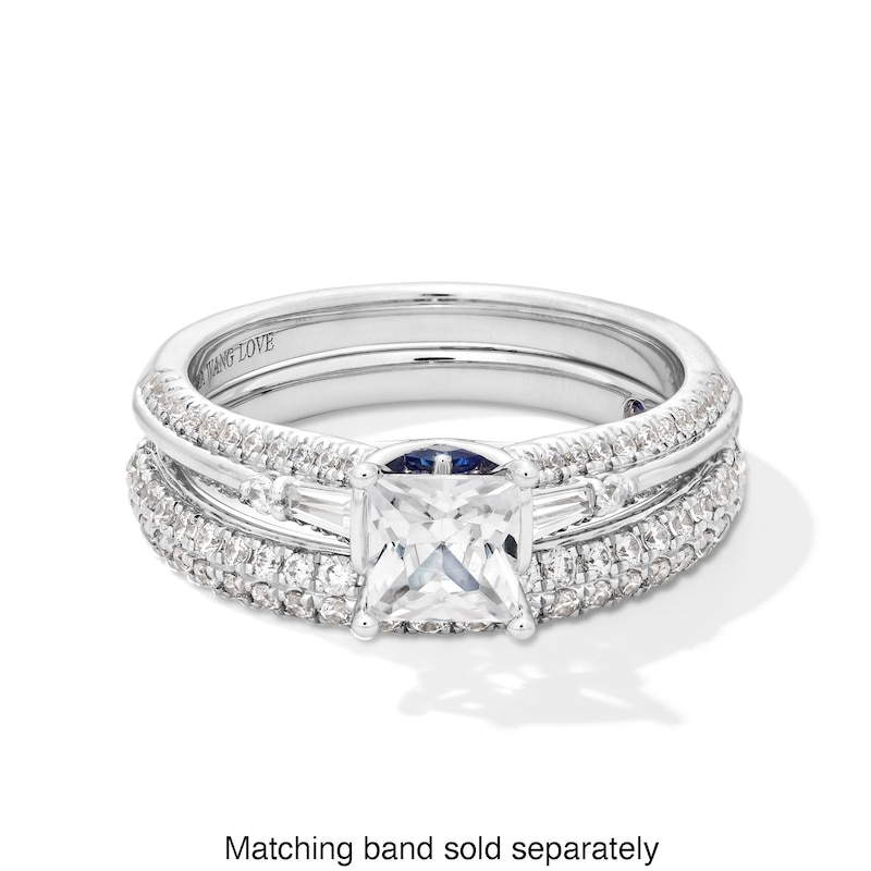 Main Image 5 of Vera Wang Love Collection 1 CT. T.W. Princess-Cut Diamond Double Row Engagement Ring in 14K White Gold (I/SI2)