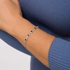 Thumbnail Image 2 of Oval Blue Sapphire and Diamond Accent Twist Five Stone Bracelet in 10K White Gold – 8.0"