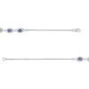 Thumbnail Image 3 of Oval Blue Sapphire and Diamond Accent Twist Five Stone Bracelet in 10K White Gold – 8.0"