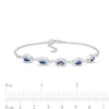 Thumbnail Image 4 of Oval Blue Sapphire and Diamond Accent Twist Five Stone Bracelet in 10K White Gold – 8.0"