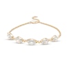 Thumbnail Image 1 of Oval Opal and Diamond Accent Twist Five Stone Bracelet in 10K Gold – 8.0&quot;