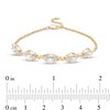 Thumbnail Image 3 of Oval Opal and Diamond Accent Twist Five Stone Bracelet in 10K Gold – 8.0&quot;