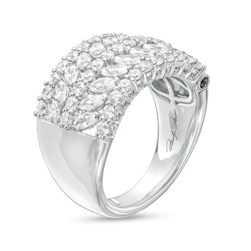 Main Image 3 of Marilyn Monroe™ Collection 1-1/2 CT. T.W. Marquise and Round Diamond Multi-Row Anniversary Band in 14K White Gold